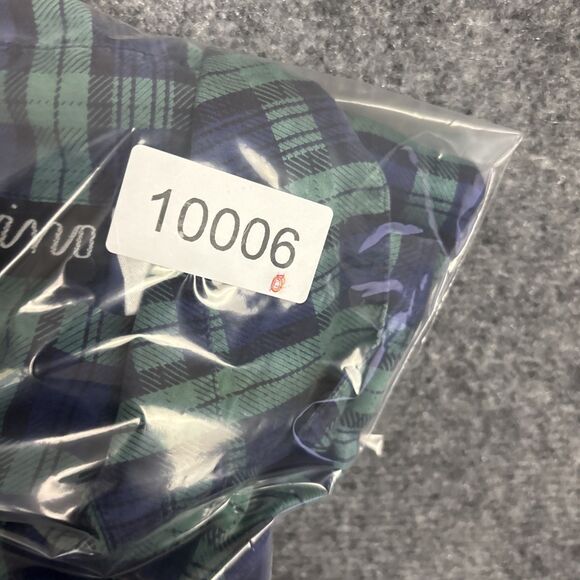 Bernino Silk Shirt Mens Size S Blue Green Plaid Button Up Causal Short Sleeve - Picture 7 of 7